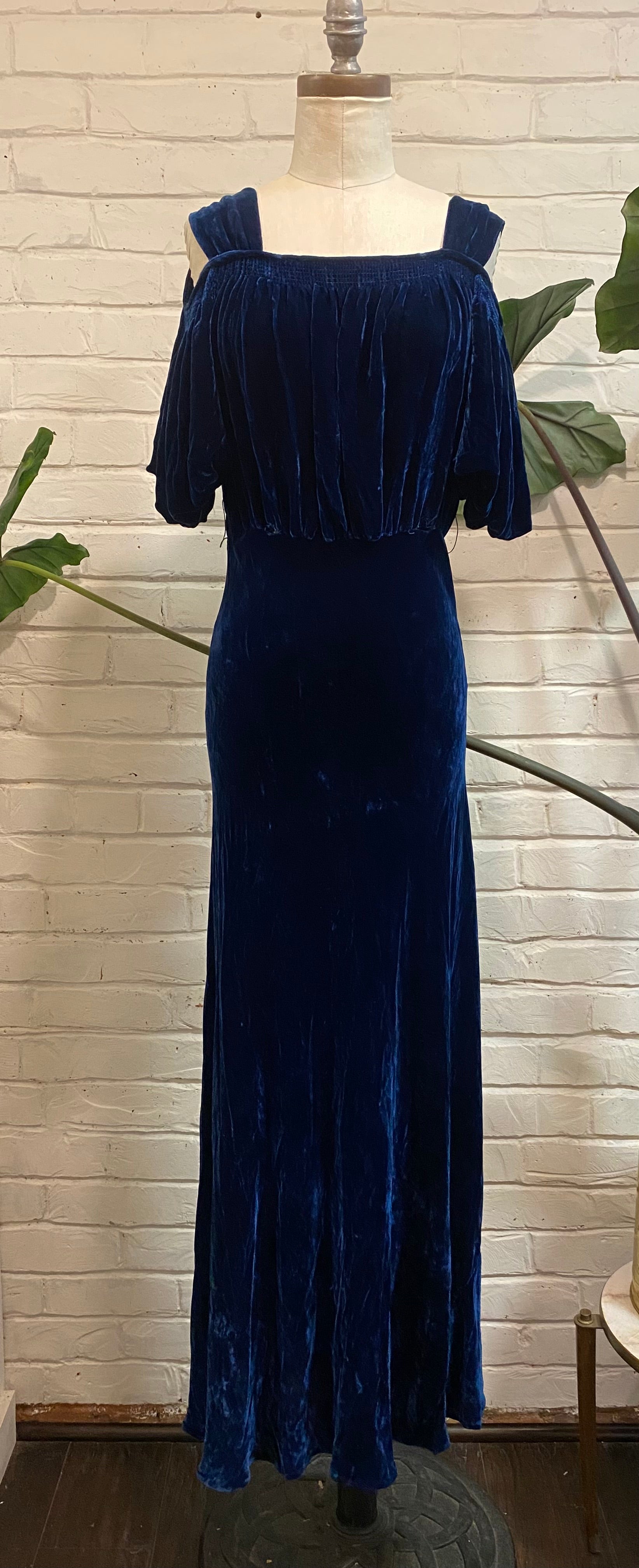 1920's Vintage Royal Blue Velvet Dress – Shopysj