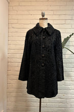 Load image into Gallery viewer, 1960’s Vintage Black Curly Lamb Wool Coat
