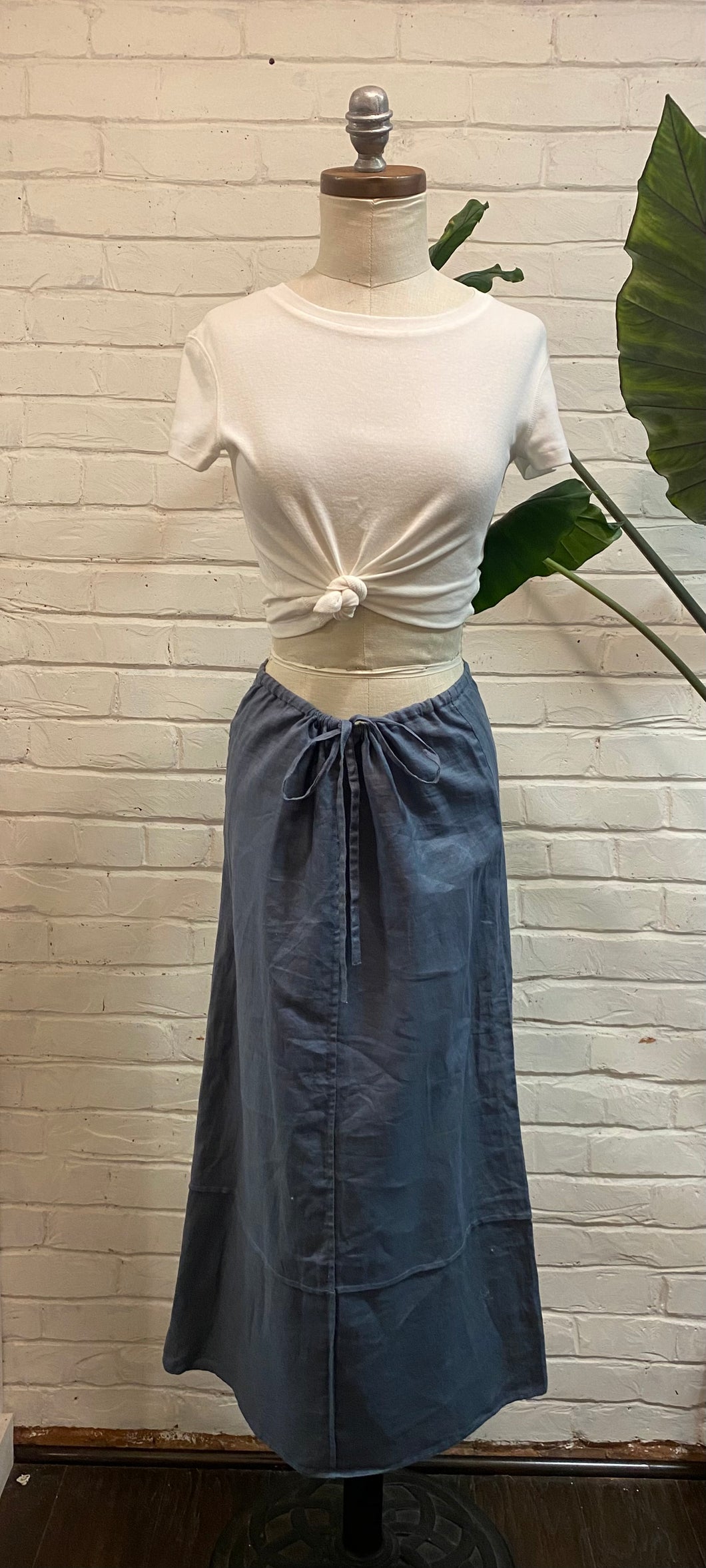 1990’s Vintage Teal Linen Skirt