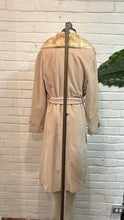 Load image into Gallery viewer, 1970’s Vintage Beige Fur Collared Trench
