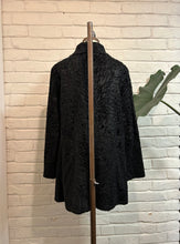 Load image into Gallery viewer, 1960’s Vintage Black Curly Lamb Wool Coat
