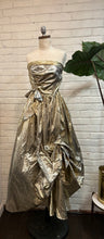 Load image into Gallery viewer, 1980’s Vintage Joseph Magnin Gold Foil Gown
