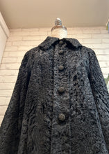 Load image into Gallery viewer, 1960’s Vintage Black Curly Lamb Wool Coat
