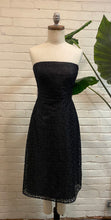 Load image into Gallery viewer, 1980’s Vintage Black Strapless Lace Dress
