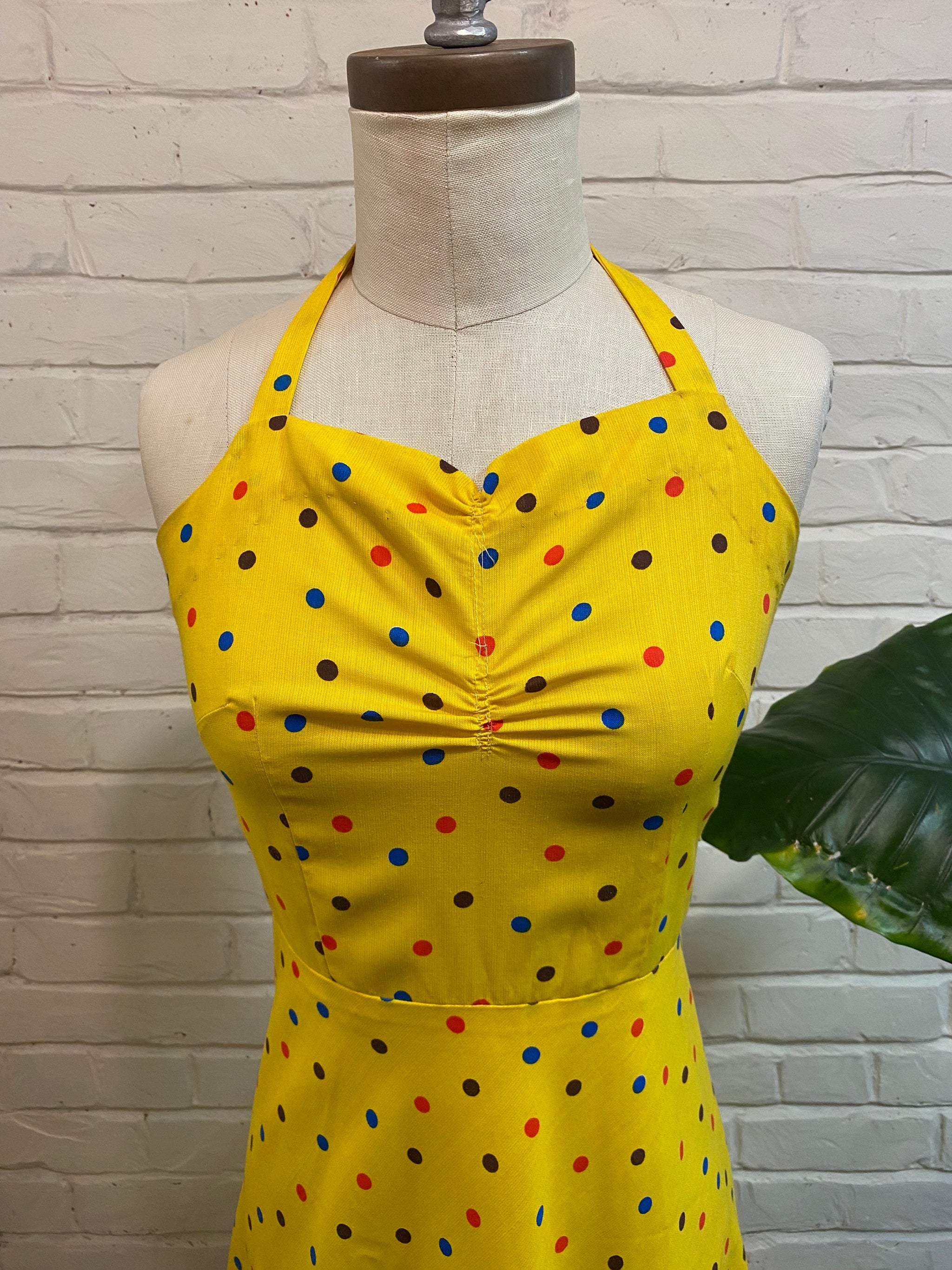 Yellow polka fashion dress