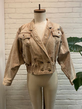 Load image into Gallery viewer, 1980’s Vintage Acid Motto Brown Denim Jacket
