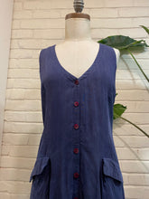 Load image into Gallery viewer, 1980’s Vintage Navy Midi Dress
