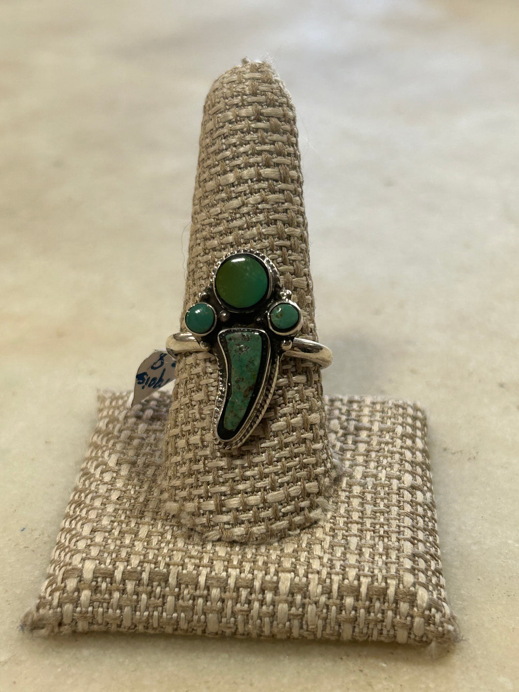 Vintage Animal Tooth Turquoise Ring