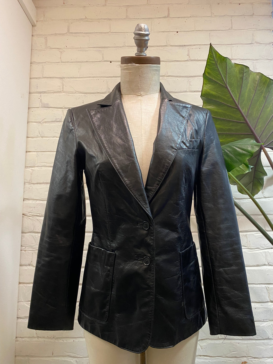 1990’s Vintage Black Patent Leather Jacket