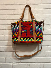 Load image into Gallery viewer, 1980’s Vintage Woven Leather Trim Purse
