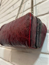 Load image into Gallery viewer, 1960’s Vintage Burgundy Crocodile Leather Chain Bag
