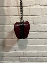 Load image into Gallery viewer, 1960’s Vintage Burgundy Crocodile Leather Chain Bag
