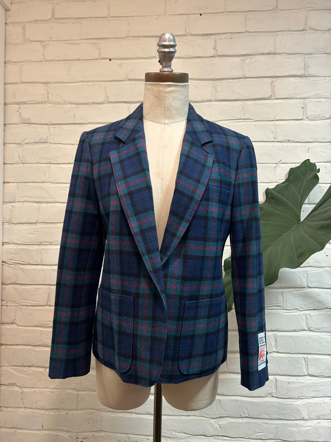 1970’s Vintage Blue Wool Tartan Pendleton Blazer