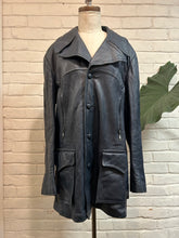 Load image into Gallery viewer, 1970’s Vintage Blue Leather Jacket
