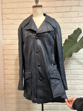 Load image into Gallery viewer, 1970’s Vintage Blue Leather Jacket
