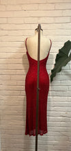 Load image into Gallery viewer, 1990’s Vintage Red Silk Beaded Gown
